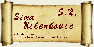 Sima Milenković vizit kartica